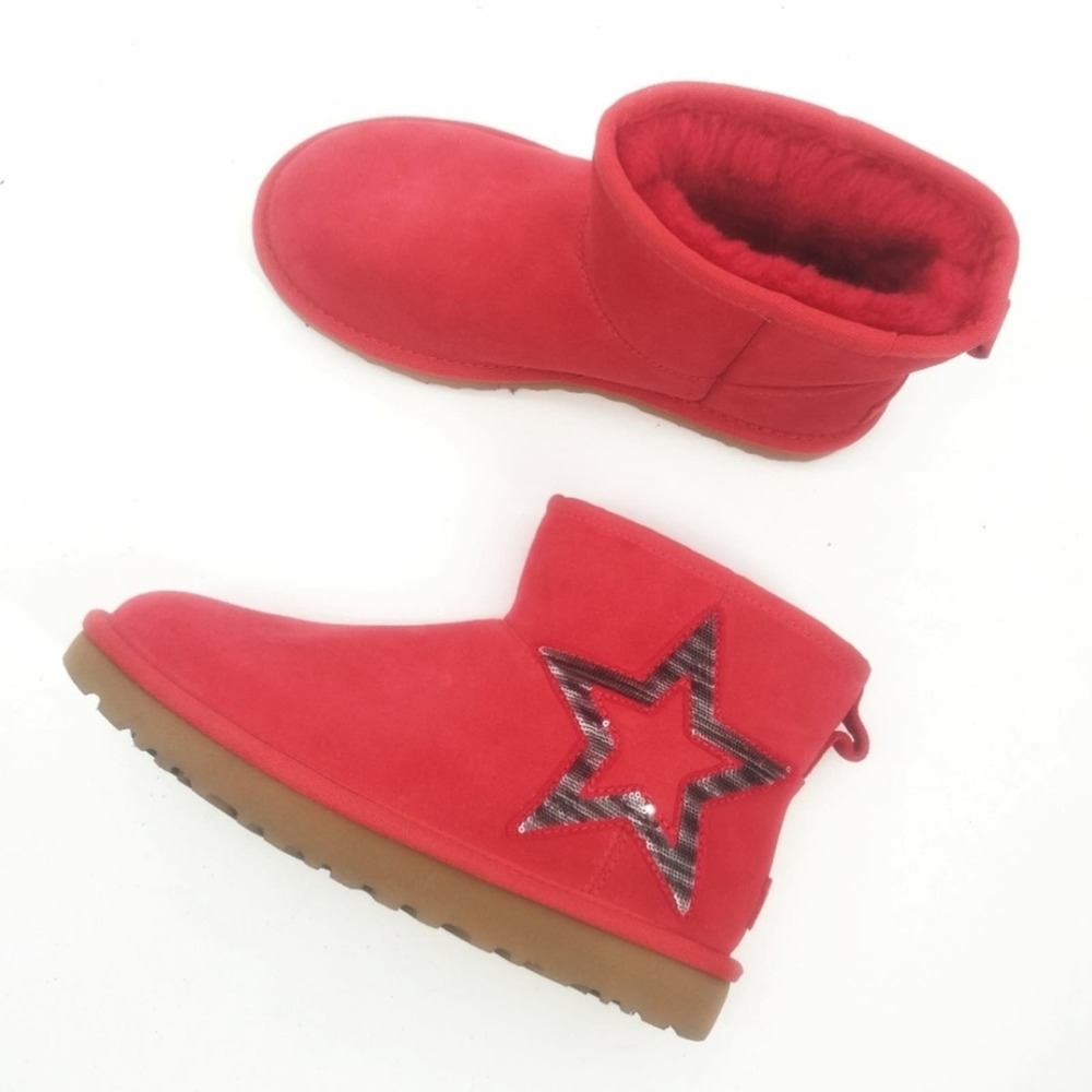 UGG Bright Red with Sequin Star NWOT- never worn!
